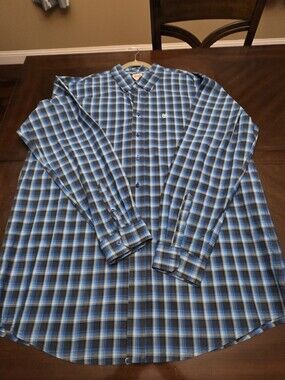 Cinch Blue and Black Plaid Long-Sleeve Button-Down Shirt